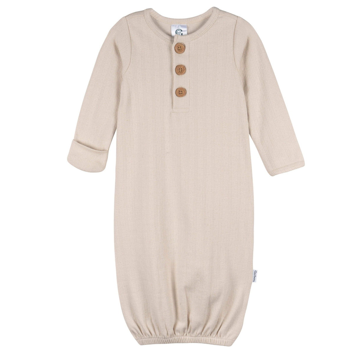 2-Piece Baby Neutral Oat Milk Gown & Hat Set Gerber® 