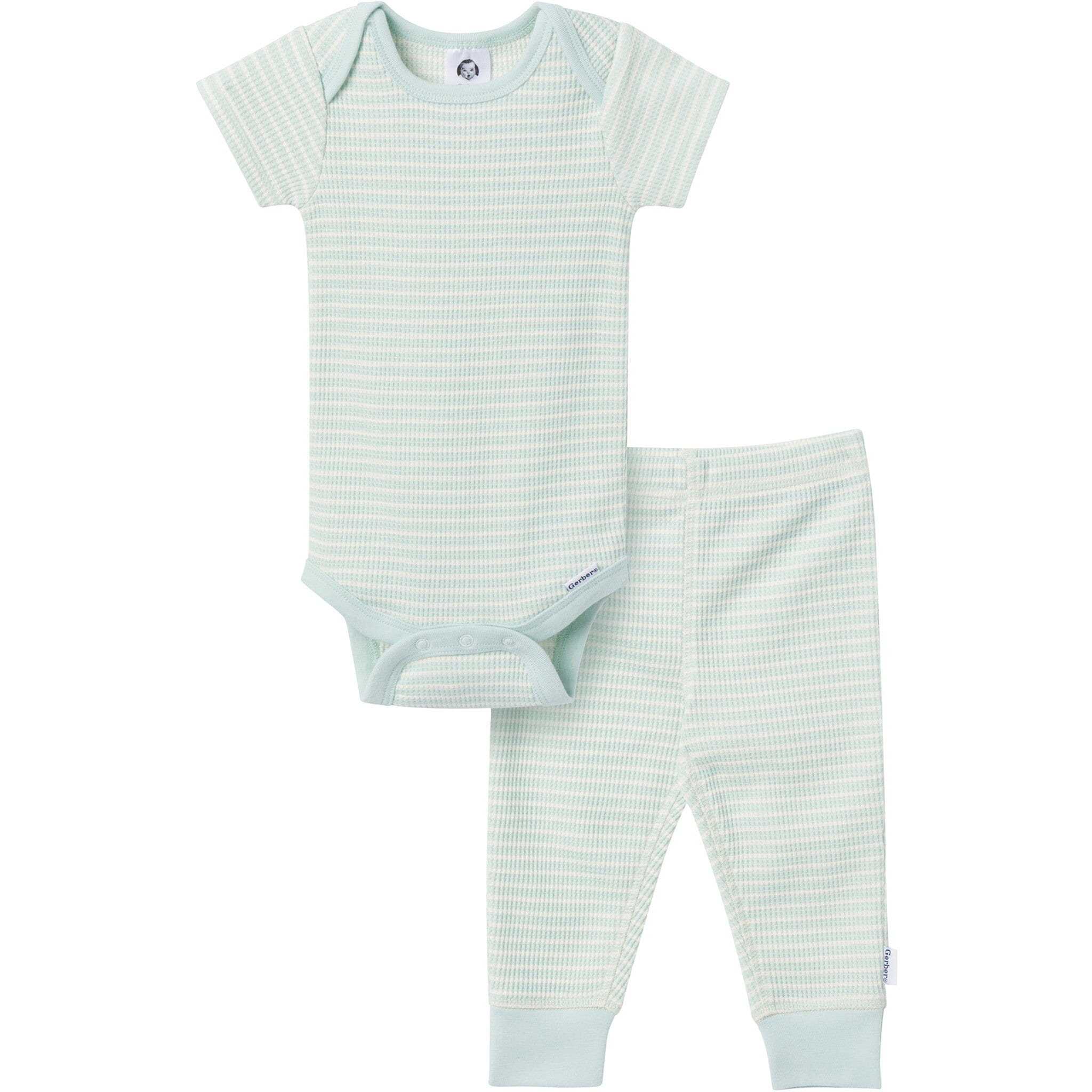 2-Piece Baby Neutral Stripe Sky Onesies® Bodysuit and Pants Set Outfits & Sets Gerber® 