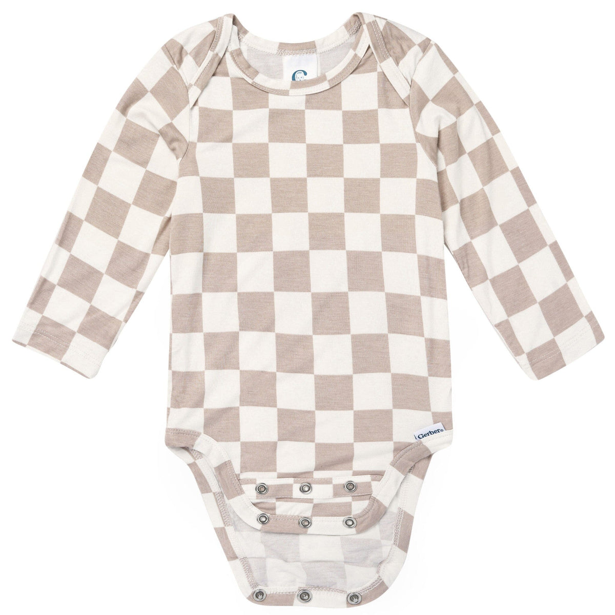 2-Piece Baby Neutral Taupe Check Onesie® Pant Set Outfits & Sets Gerber® 