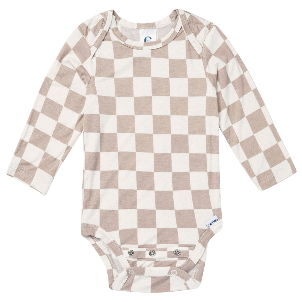 2-Piece Baby Neutral Taupe Check Onesie® Pant Set Outfits & Sets Gerber® 