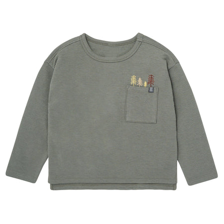 2-Piece Boys Olive Green Trees Long Sleeve T-Shirt and Jogger Set
