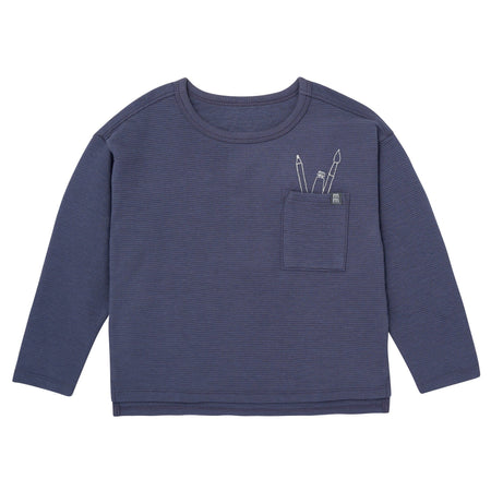 2-Piece Boys Navy Paintbrush Long Sleeve T-Shirt and Jogger Set