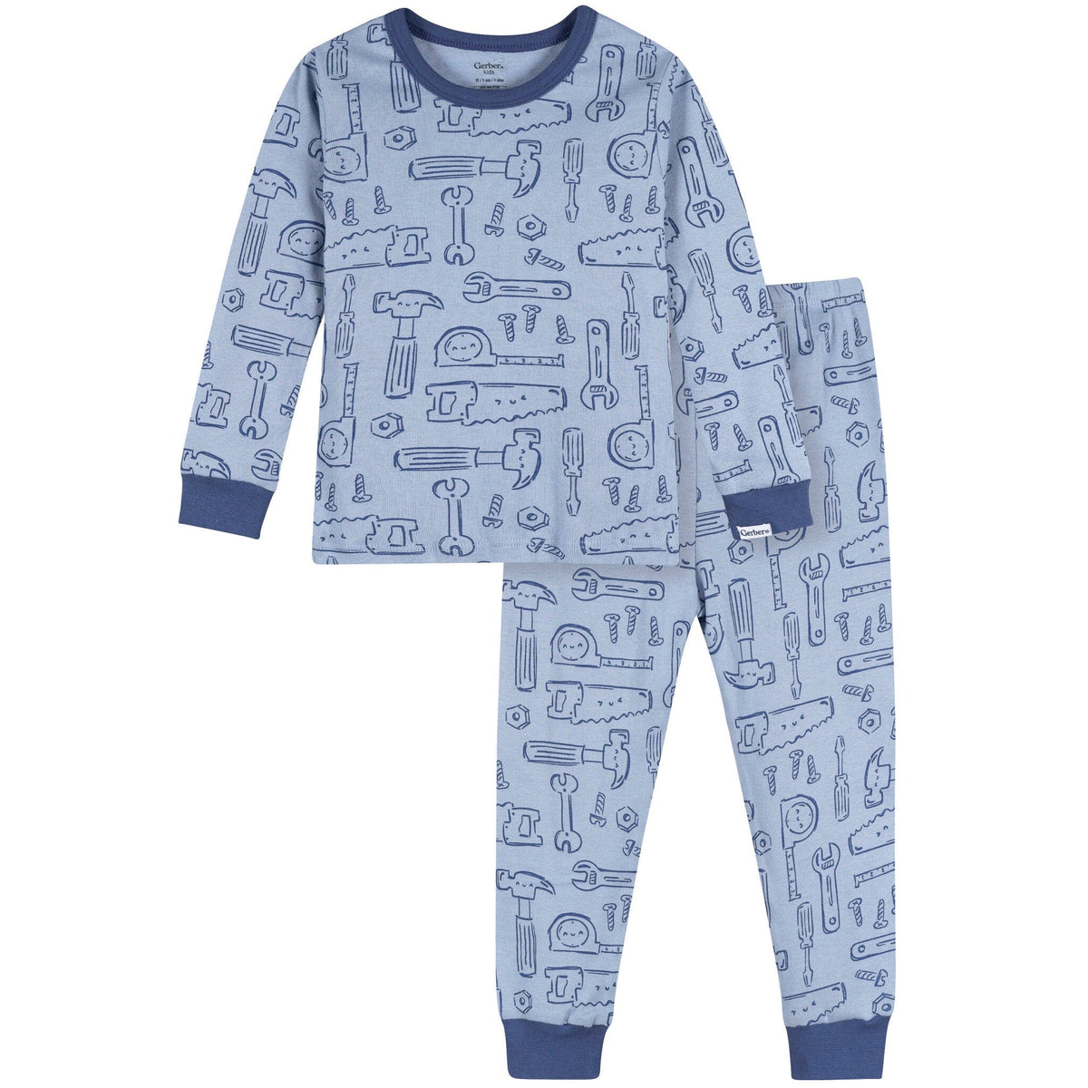 2-Piece Infant & Toddler Boys Blue Tools Cotton Pajama Set sleepwear Gerber® 