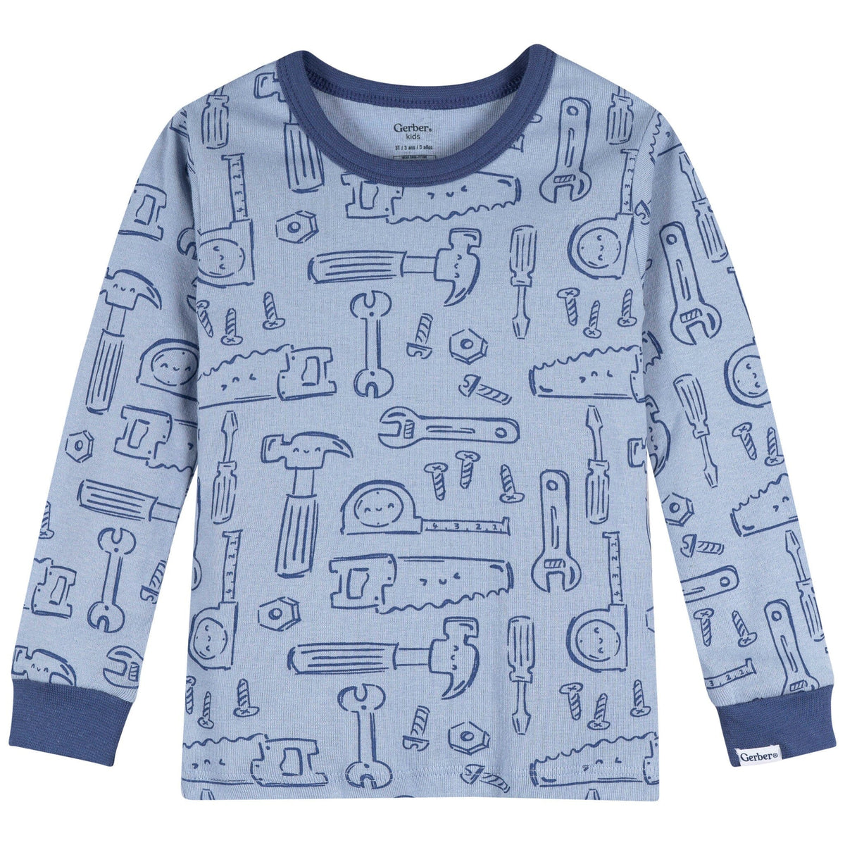 2-Piece Infant & Toddler Boys Blue Tools Cotton Pajama Set sleepwear Gerber® 