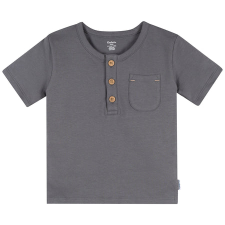 2-Piece Infant & Toddler Boys Palm Tree Henley Top and Shorts Set