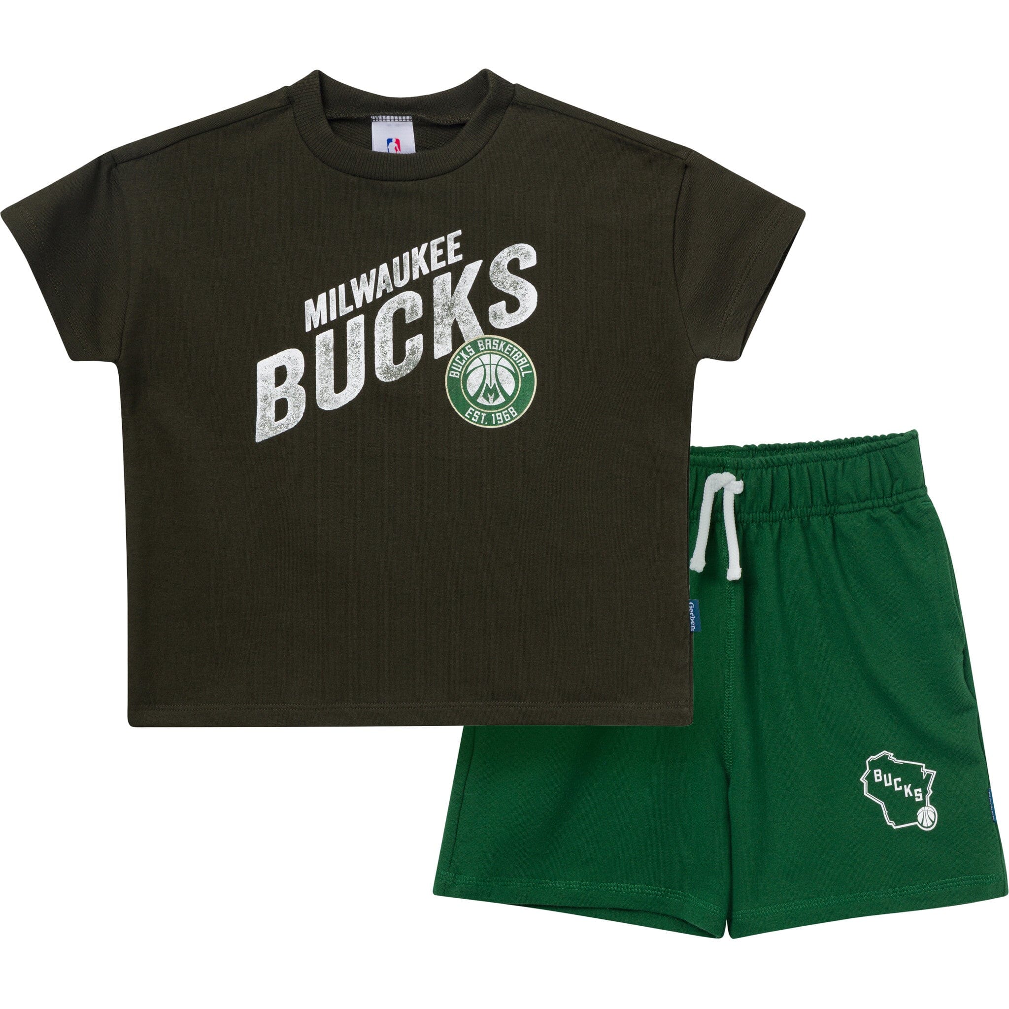 2-Piece Infant & Toddler Boys Milwaukee Bucks T-Shirt & Shorts Set Outfits & Sets Gerber® 