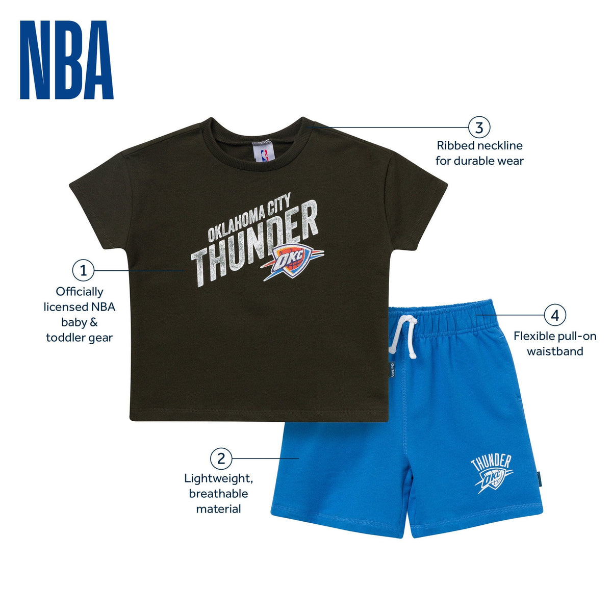 2-Piece Infant & Toddler Boys Oklahoma City Thunder T-Shirt & Shorts Set Outfits & Sets Gerber® 