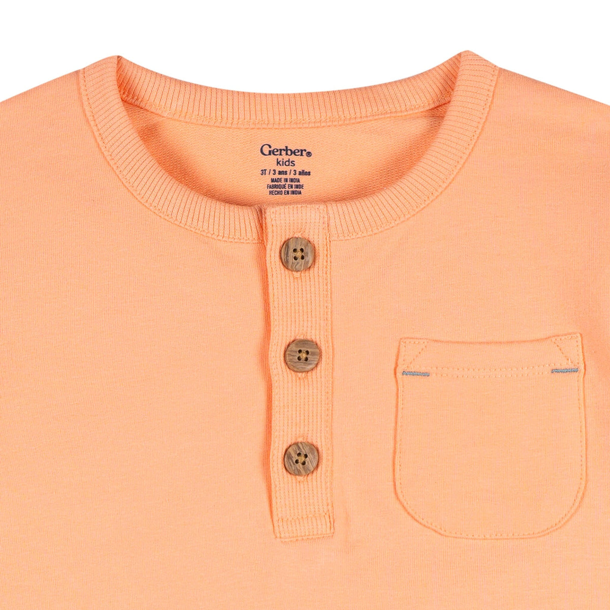 2-Piece Infant & Toddler Boys Peach Henley Top and Shorts Set Outfits & Sets Gerber® 