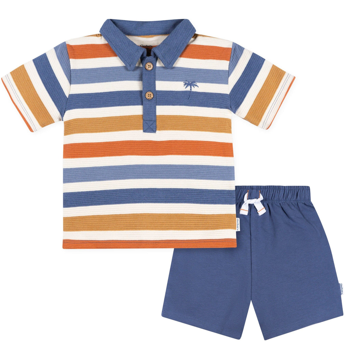 2-Piece Infant & Toddler Boys Red & Blue Polo Shirt and Shorts Set Outfits & Sets Gerber® 