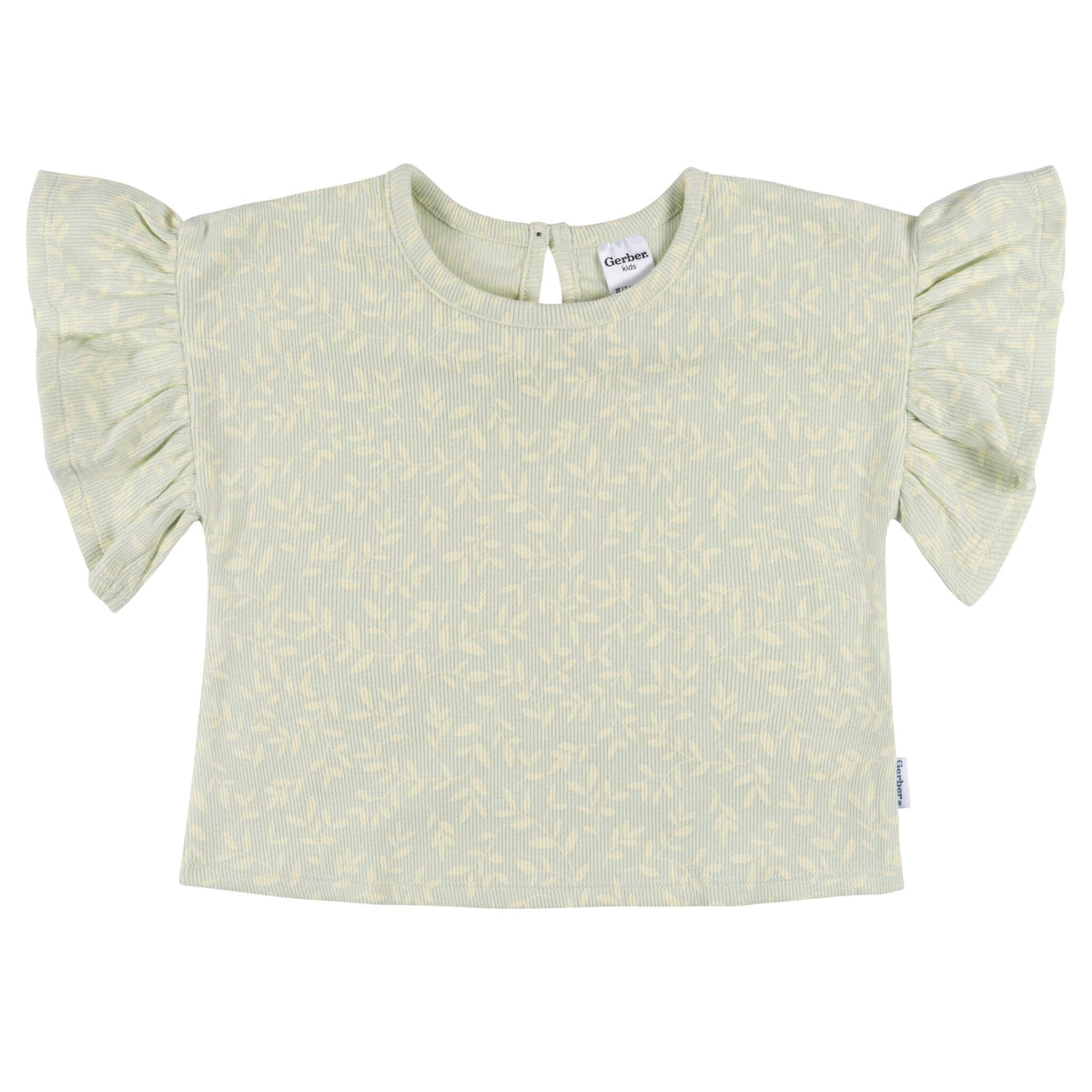 2-Piece Infant & Toddler Girls Green Leaves Shirt and Shorts Set