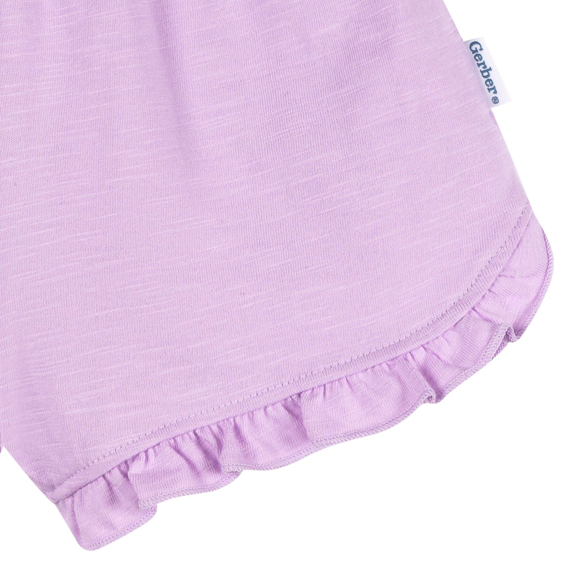 2-Piece Infant & Toddler Girls Lavender Pocket Tee and Shorts Set Outfits & Sets Gerber® 