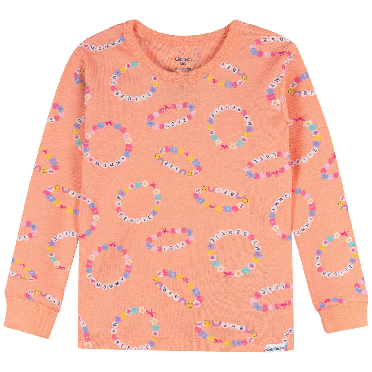 2-Piece Infant & Toddler Girls Peach Bracelets Cotton Pajama Set sleepwear Gerber® 