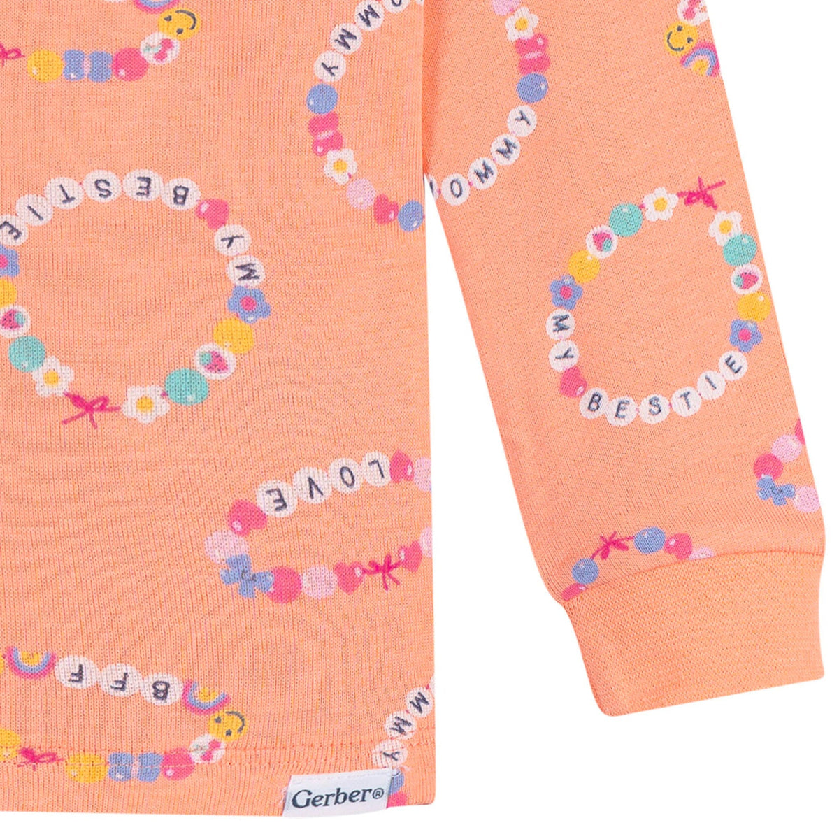 2-Piece Infant & Toddler Girls Peach Bracelets Cotton Pajama Set sleepwear Gerber® 