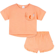 2-Piece Infant & Toddler Girls Peach Pocket Tee and Shorts Set Outfits & Sets Gerber® 