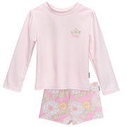 2-Piece Infant & Toddler Girls Peonies Rashguard Set Swimwear Gerber® 