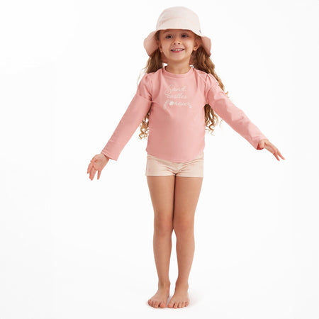 2-Piece Infant and Toddler Girls UPF 50+ Starfish Rash Guard & Swim Shorts Set