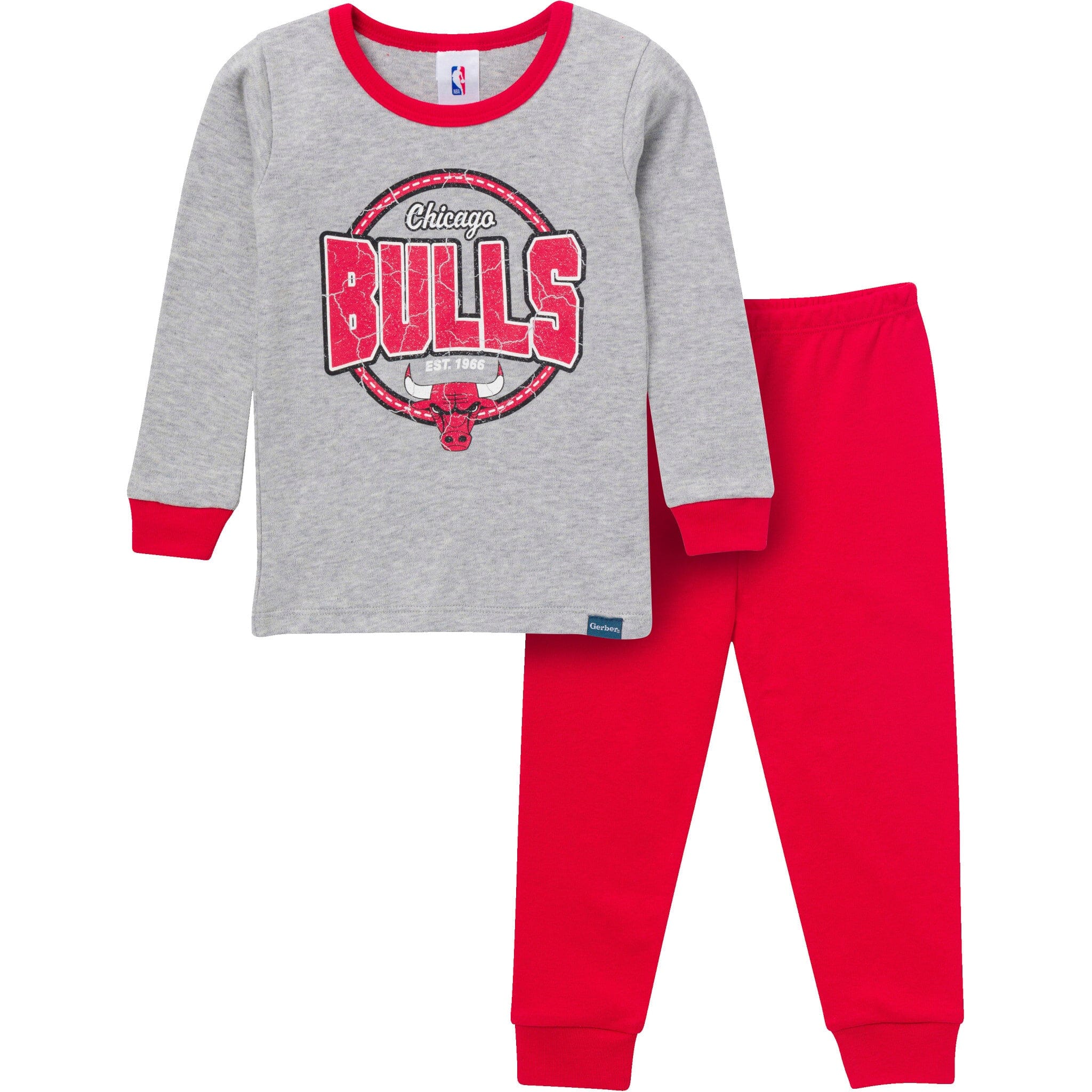 2-Piece Infant & Toddler Neutral Chicago Bulls Snug Fit Pajamas Sleepwear Gerber® 