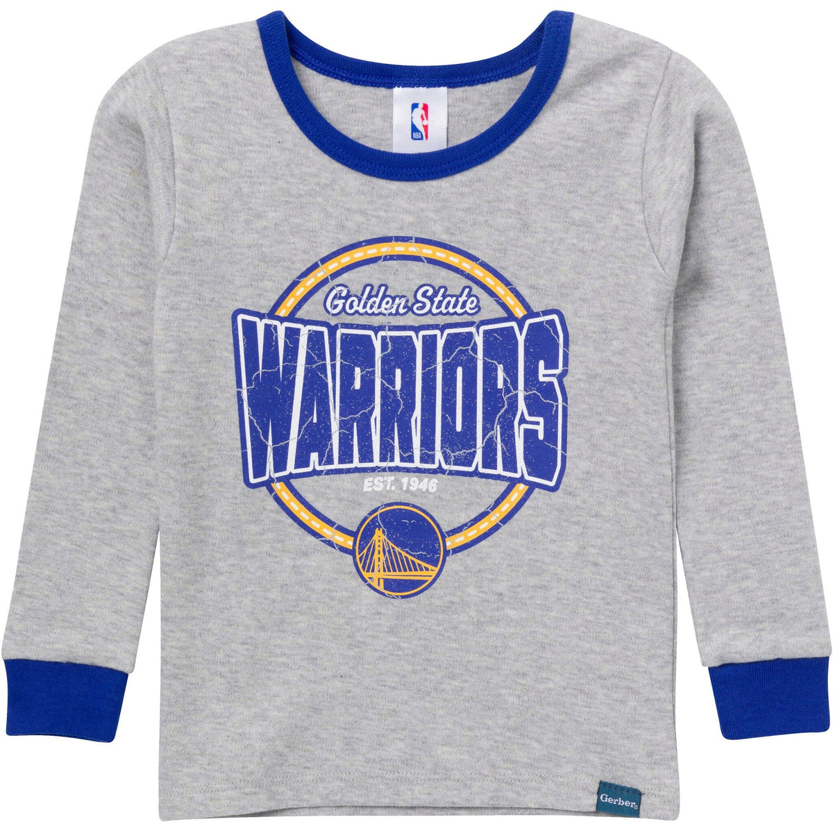 2-Piece Infant & Toddler Neutral Golden State Warriors Snug Fit Pajamas Sleepwear Gerber® 