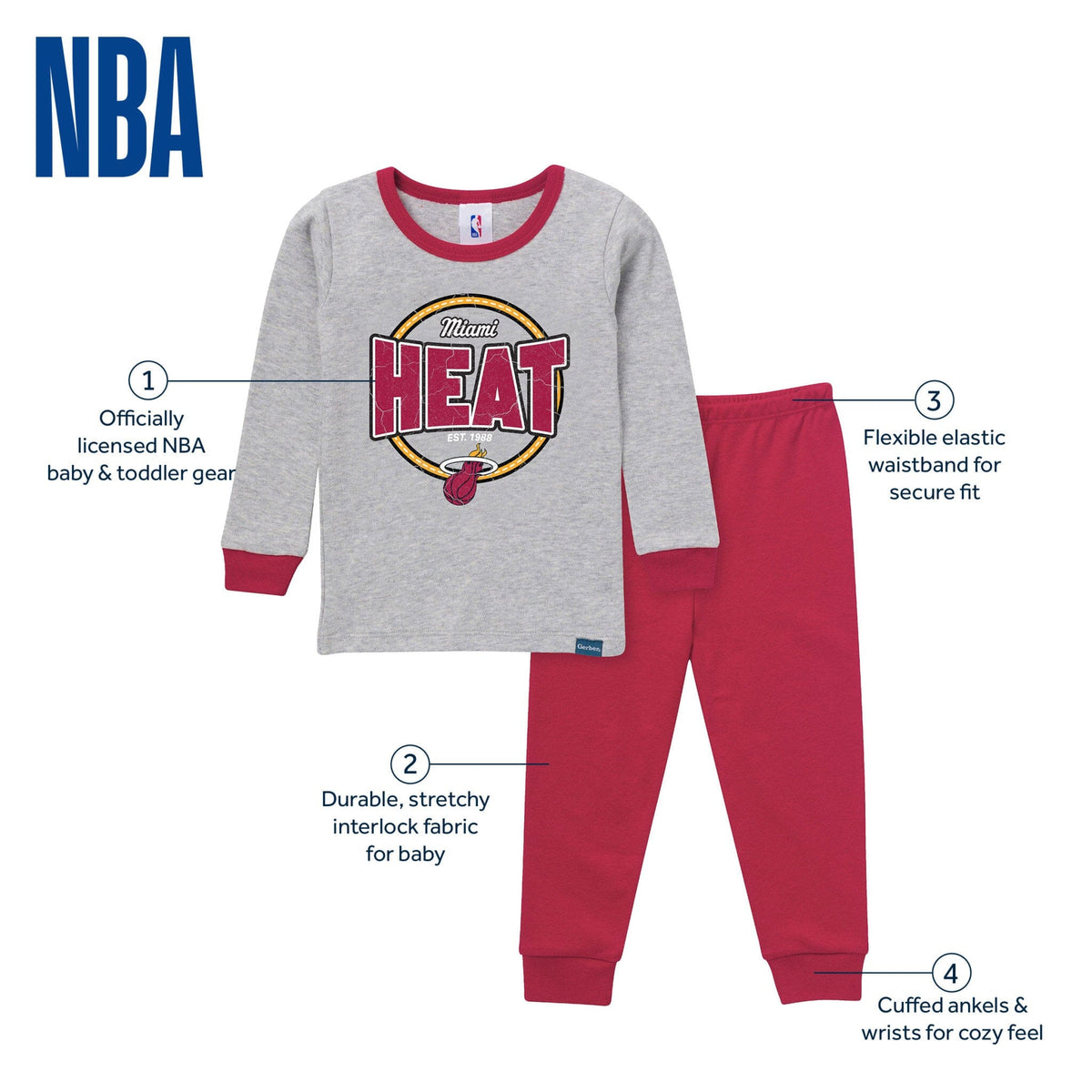 2-Piece Infant & Toddler Neutral Miami Heat Snug Fit Pajamas Sleepwear Gerber® 