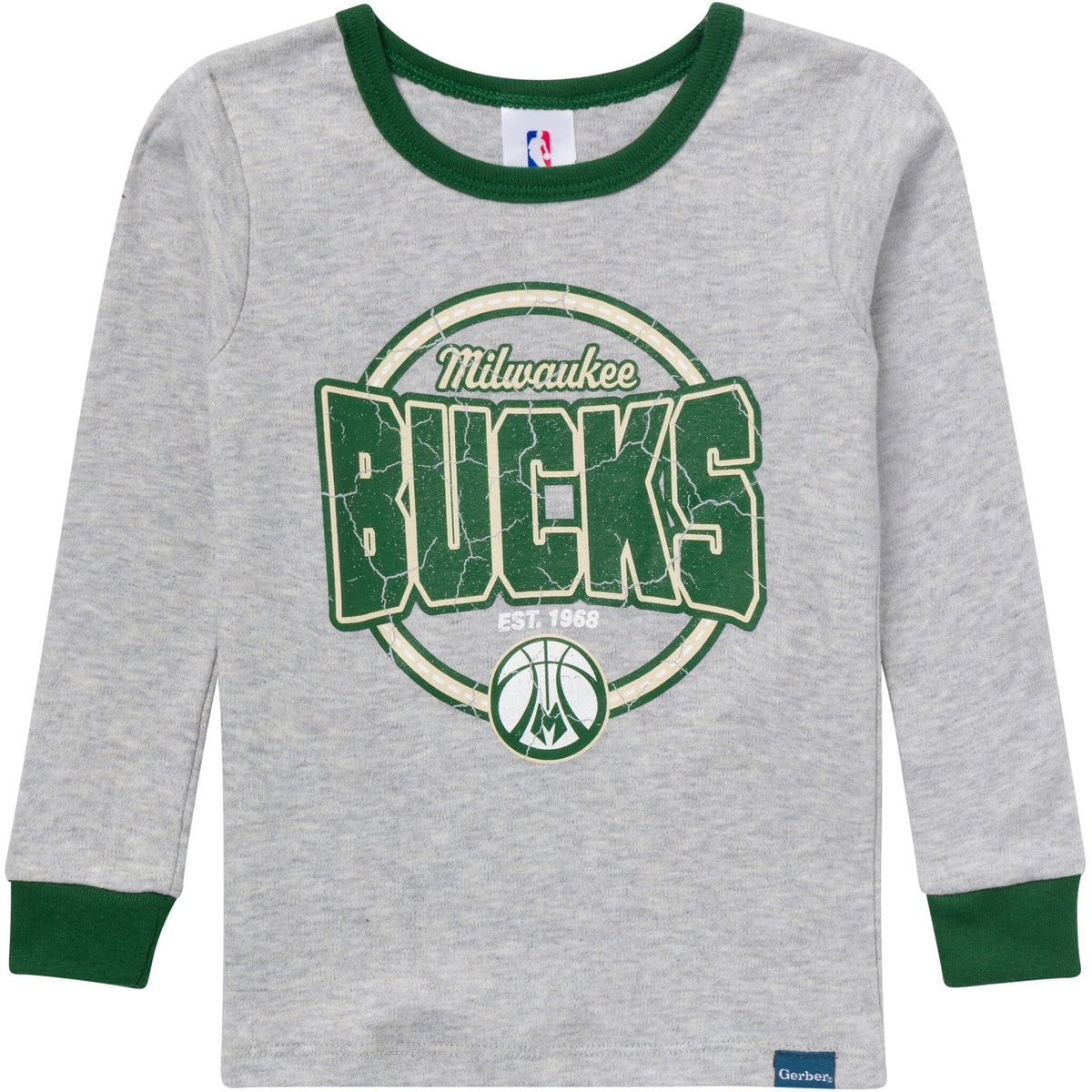 2-Piece Infant & Toddler Neutral Milwaukee Bucks Snug Fit Pajamas Sleepwear Gerber® 