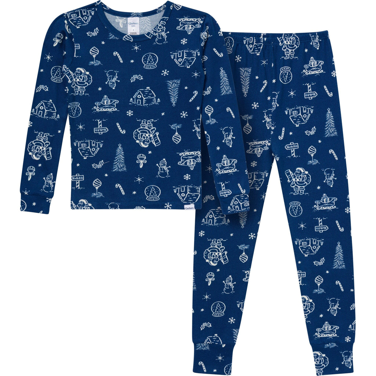 2-Piece Infant & Toddler Neutral Navy Toile Snug Fit Pajamas Sleepwear Gerber® 