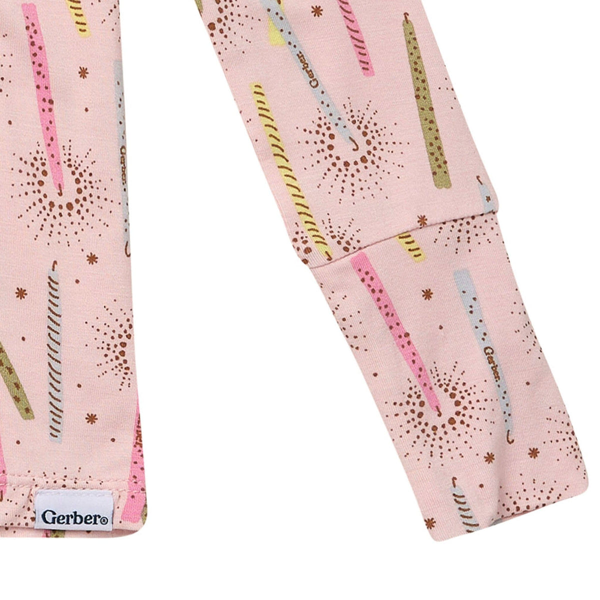 2-Piece Toddler Girls Pink Candle Tight Fitting Pajamas Sleepwear Gerber® 
