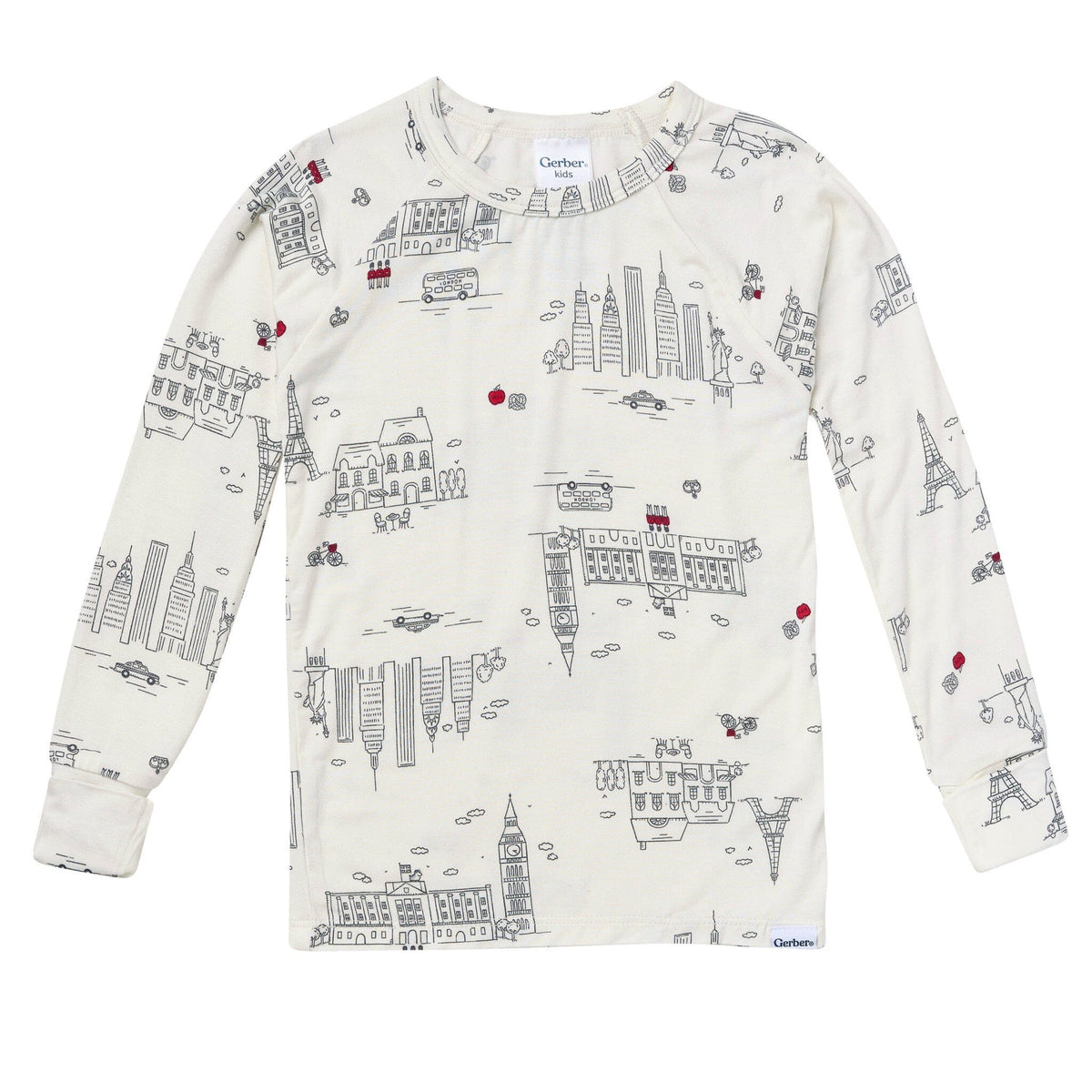 2-Piece Toddler Neutral Ivory City Tight Fitting Pajamas Sleepwear Gerber® 