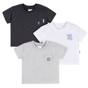 3-Pack Baby & Toddler Boys Black, Gray and White Short Sleeve T-Shirts tops Gerber® 