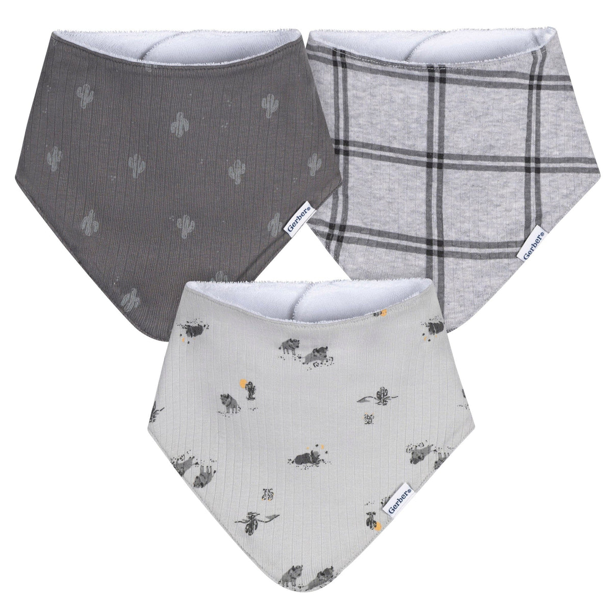 3-Pack Baby Boys Buffalo Bandana Bib Bibs & Burp Cloths Gerber® 
