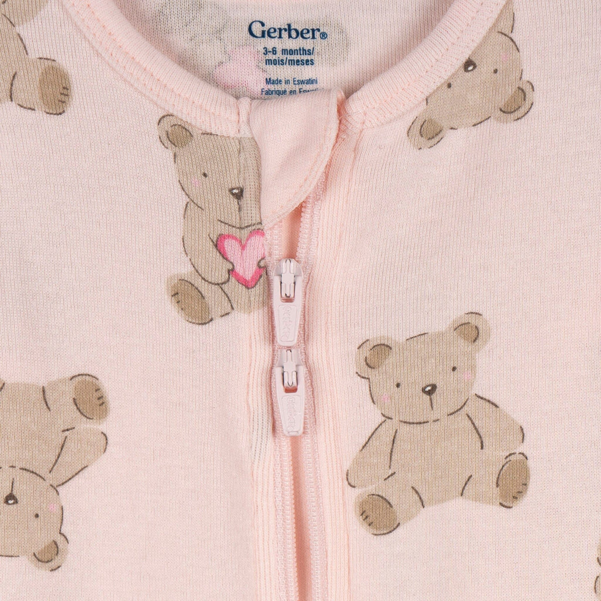 3-Pack Baby & Toddler Girls Bears Snug Fit Footed Pajamas sleepwear Gerber® 
