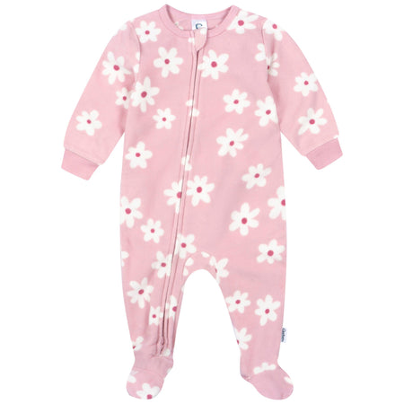 3-Pack Baby & Toddler Girls Cherries Footed Fleece Pajamas