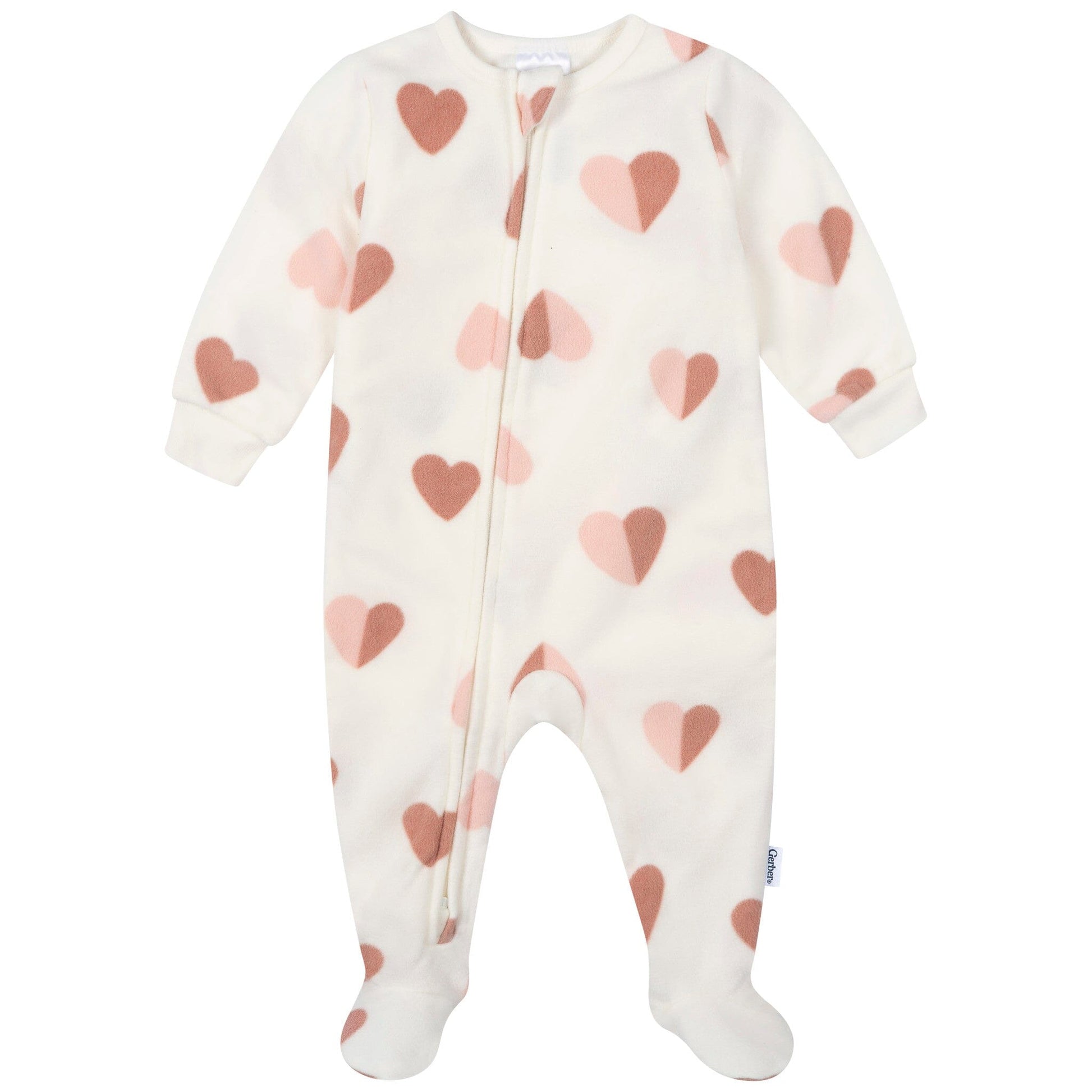 3-Pack Baby & Toddler Girls Hearts Footed Fleece Pajamas Sleepwear Gerber® 