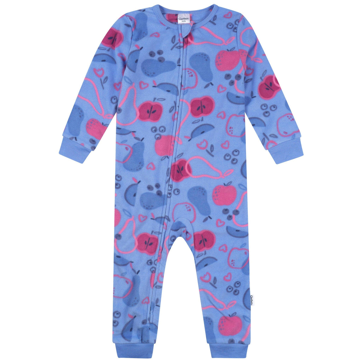 3-Pack Baby & Toddler Girls Hearts Footless Fleece Pajamas Sleepwear Gerber® 