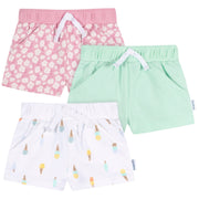 3-Piece Baby & Toddler Girls Ice Cream Knit Shorts Pants & Bottoms Gerber® 