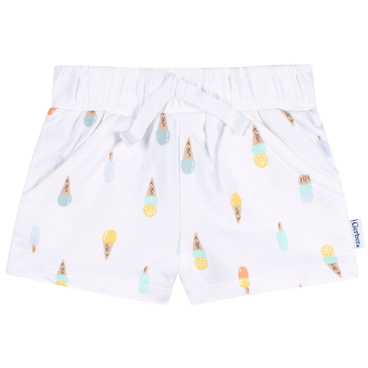 3-Piece Baby & Toddler Girls Ice Cream Knit Shorts Pants & Bottoms Gerber® 