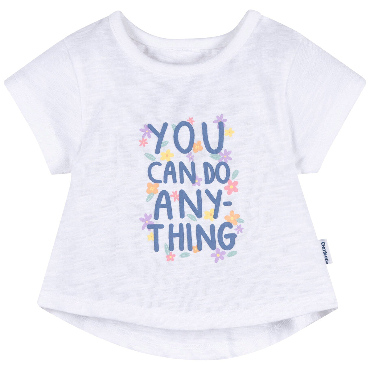 3-Pack Baby & Toddler Girls Pink, Blue and White Short Sleeve T-Shirts tops Gerber® 