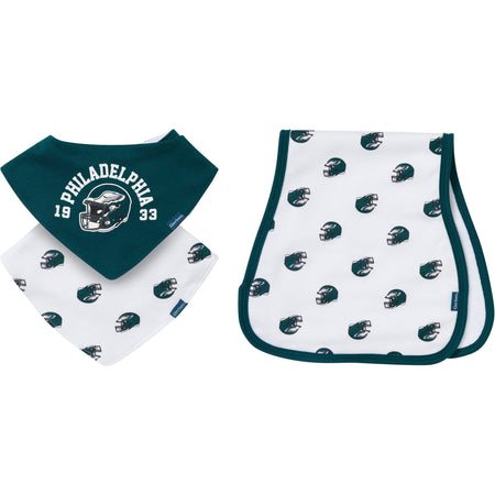 3-Piece Baby Philadelphia Eagles Bibs and Burp Cloth Set