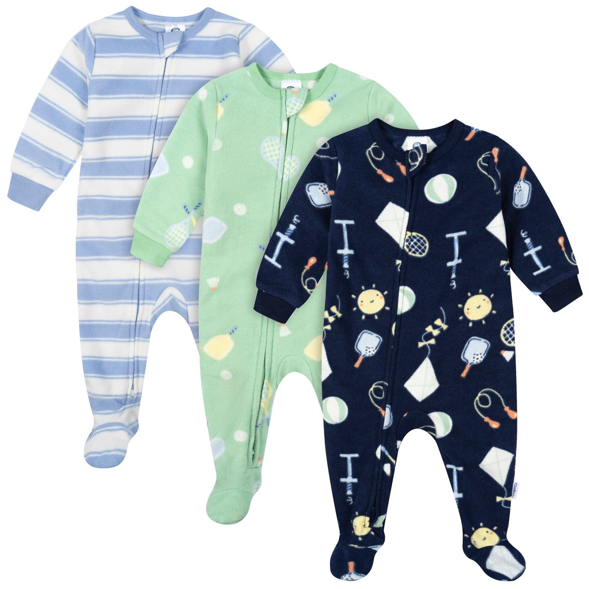 3-Pack Baby & Toddler Neutral Playtime Footed Fleece Pajamas Sleepwear Gerber® 