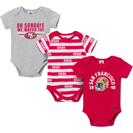 3-Pack Baby Boys 49ers Short Sleeve Bodysuits