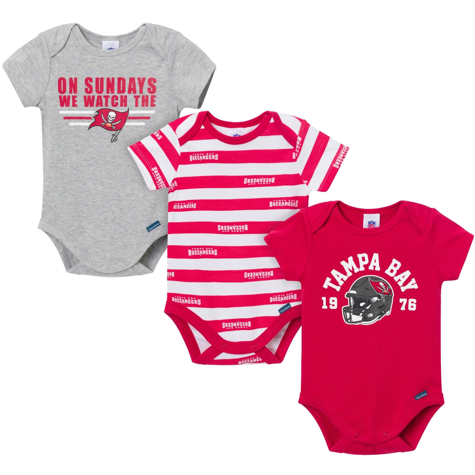 3-Pack Baby Boys Tampa Bay Buccaneers Bodysuit Set NFL NFL 