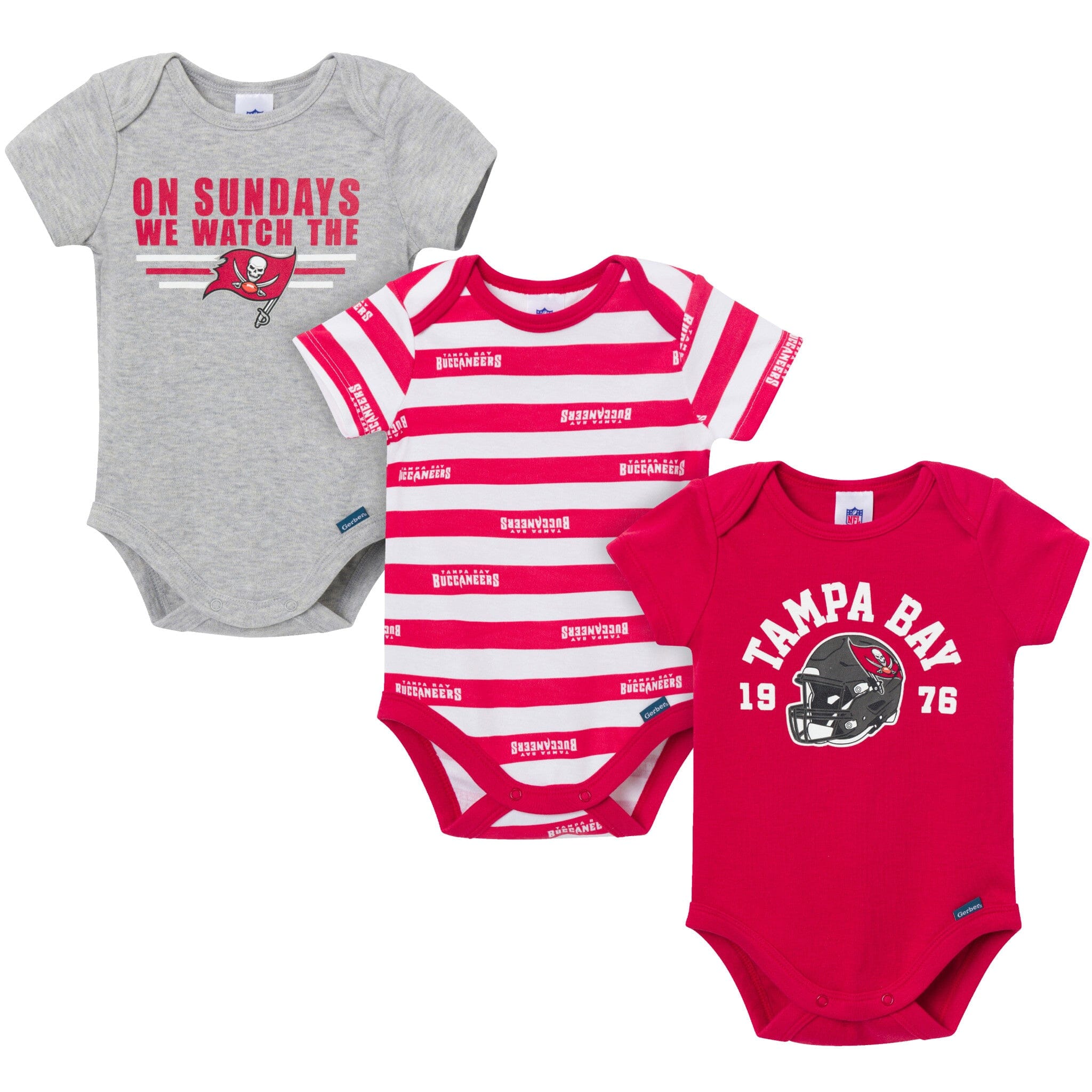 3-Pack Baby Boys Tampa Bay Buccaneers Bodysuit Set NFL NFL 