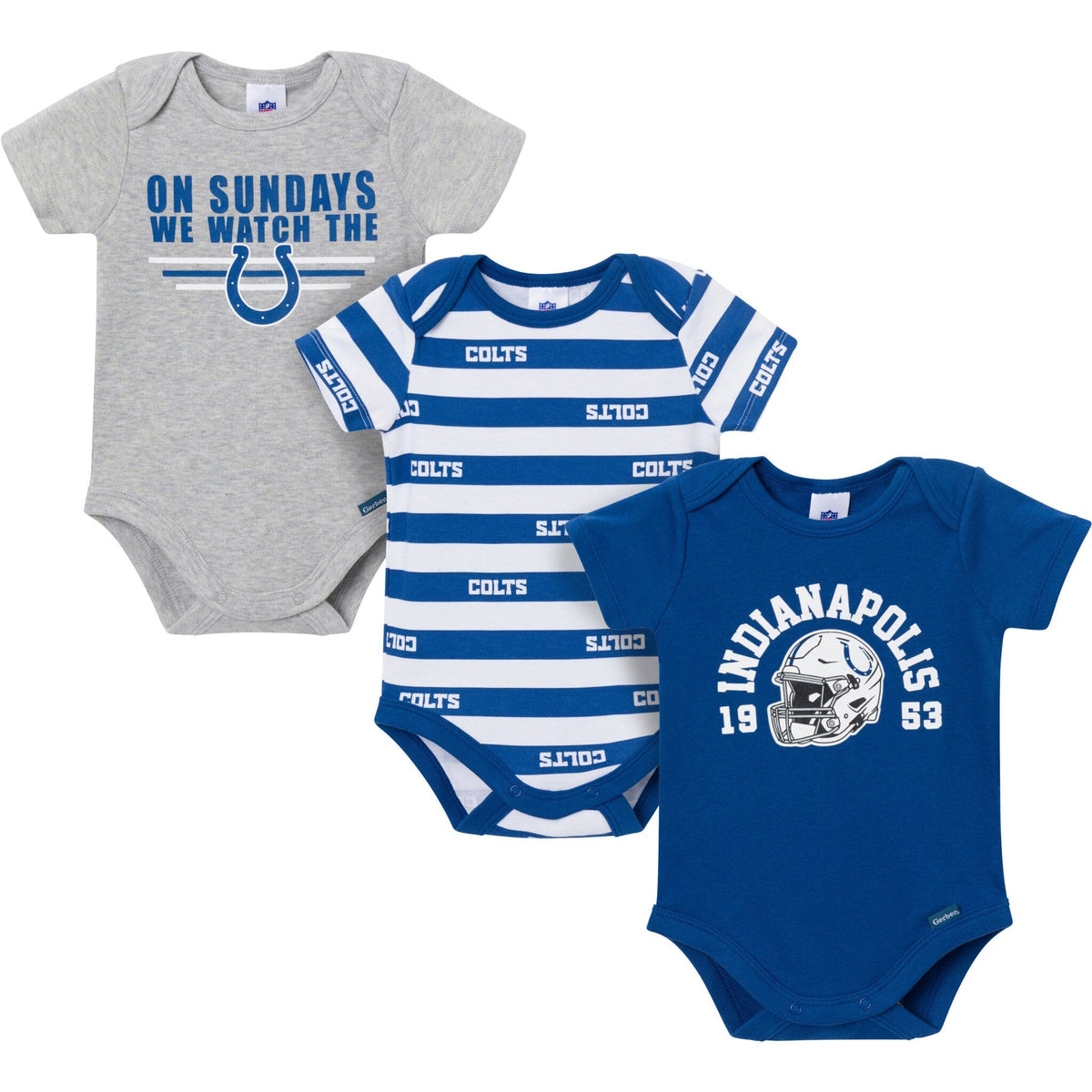 3-Pack Baby Boys Indianapolis Colts Bodysuit Set NFL NFL 