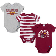 3-Pack Baby Boys Commanders Bodysuit Set NFL NFL 