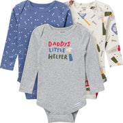 3-Pack Baby Boys Daddy'S Little Helper Long Sleeve Onesies® Bodysuits Onesies Bodysuits Gerber® 