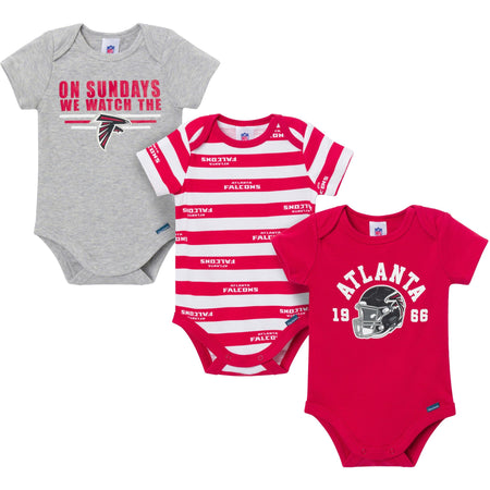 3-Pack Baby Boys Atlanta Falcons Short Sleeve Bodysuits