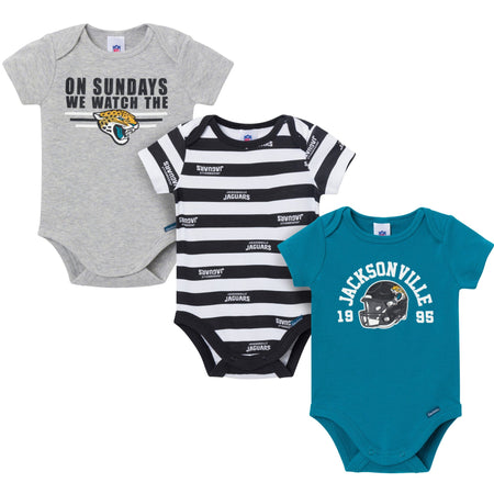 3-Pack Baby Boys Jacksonville Jaguars Short Sleeve Bodysuits