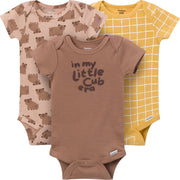 3-Pack Baby Boys Little Cub Short Sleeve Onesies® Bodysuits Onesies Bodysuits Gerber® 