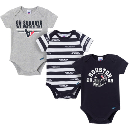 3-Pack Baby Boys Houston Texans Short Sleeve Bodysuits
