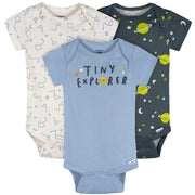 3-Pack Baby Boys Tiny Explorer Short Sleeve Onesies® Bodysuits Onesies Bodysuits Gerber® 