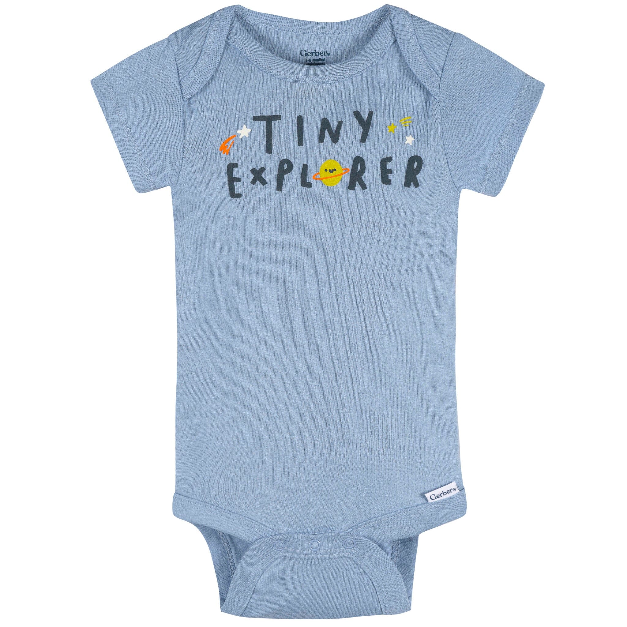 3-Pack Baby Boys Tiny Explorer Short Sleeve Onesies® Bodysuits Onesies Bodysuits Gerber® 